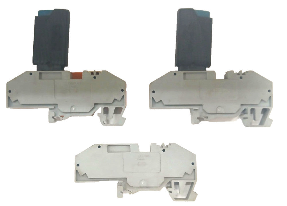 WAGO 282 2 FUSE TERMINAL BLOCK W/2 THERMAL OVERCURRENT CIRCUIT BREAKER LOT OF 3