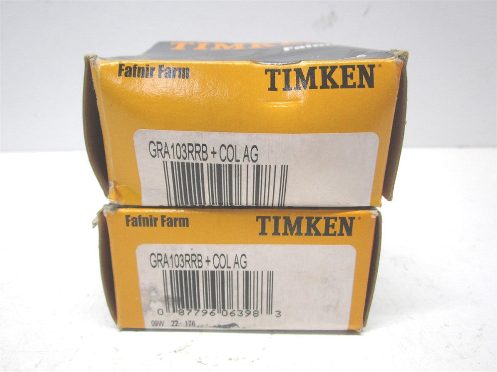 Timken (GRA103RRB+COLAG) Fafnir Eccentric Locking Collar Ball Bearing - Lot of 2