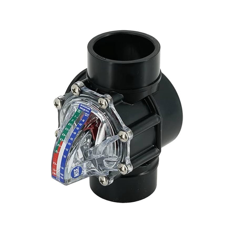 Flowfis FV-2 Flow Meter | 2” PVC Pipe | Water Flow Indicator Gauge NSF Certified