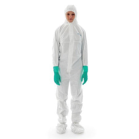 Bioclean S-Bdfc Disposable Coveralls, Hooded, 4Xl, Non-Porous Film Laminate,