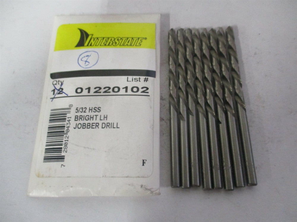 (01220102) 5/32" x 2" x 3-1/8" OAL 118° High Speed Steel Jobber Drill - Qty 8