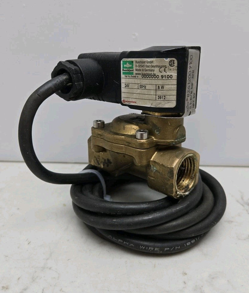 Norgren 8241200.9100 Brass Solenoid Valve 0.1-10/16 Bar 1/2" Npt 24V 8W 