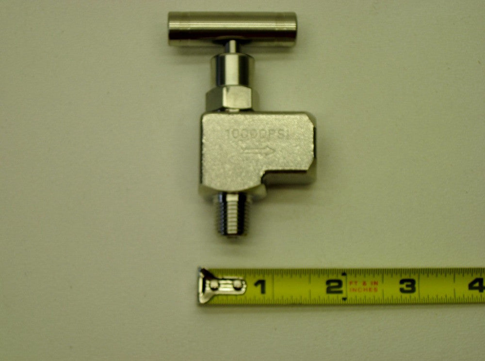 Mini Valve 1/4" NPT Male-Female Stainless Steel 90 Degree 10000 psi NEW
