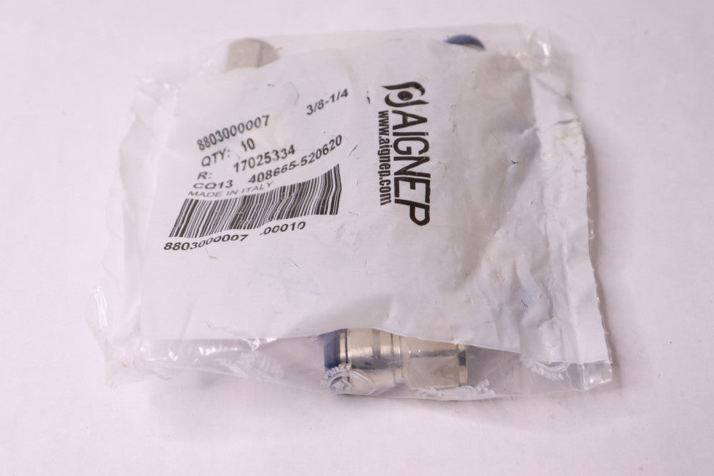 (10-Pk) Aignep Female Pipe Tube/MNPT Brass 3/8" 88030-06-04