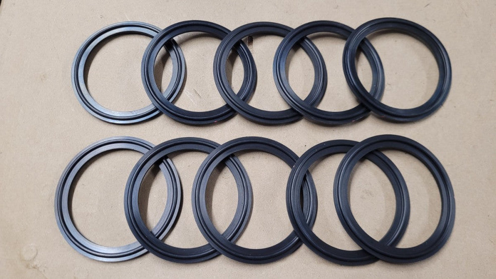 Lot Of 10 Rubber Gaskets For 2-1/2" OD Sanitary Tube Quick Clamp Fittings