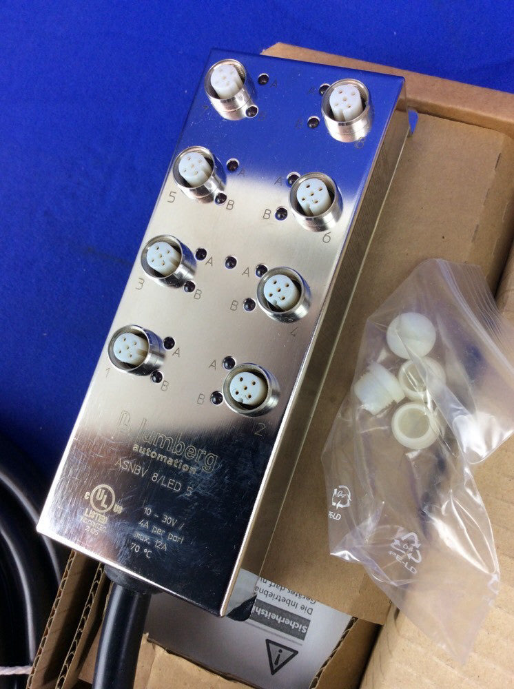 LUMBERG AUTOMATION ASNBV M12 ACTUATOR/SENSOR DISTRIBUTION BOX 8/LED 5-POLES