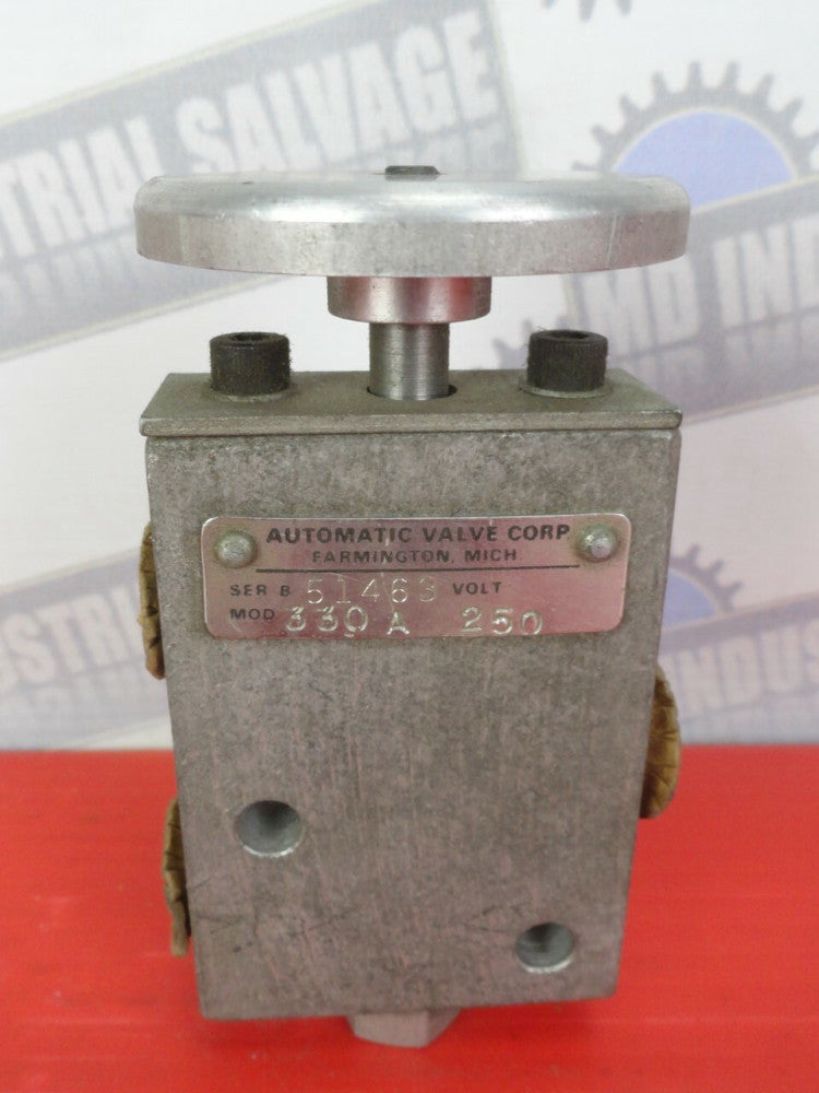 AUTOMATIC VALVE CORP - Model: 330A Series B 51463 - 250 Volt (NEW)