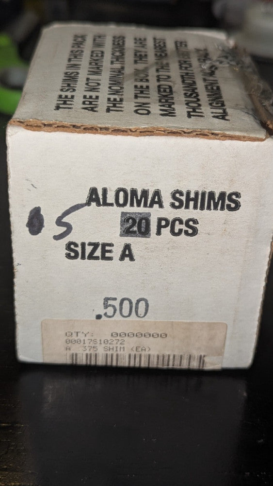 New Pack of (5) Aloma Shims Size A .500" Nominal