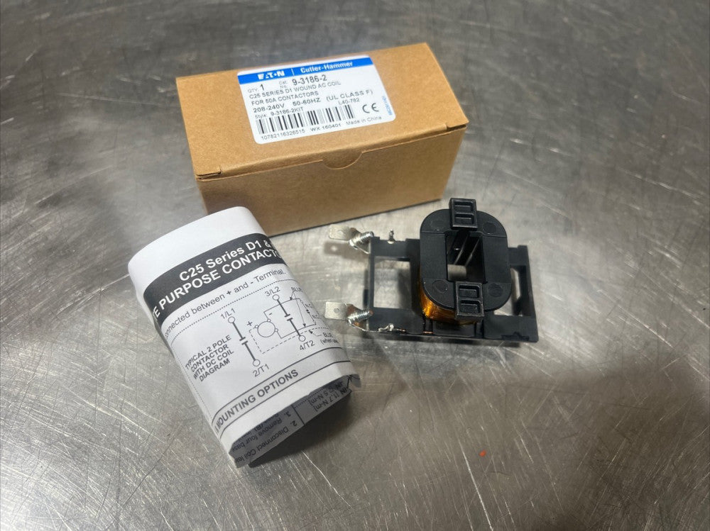 EATON CUTLER HAMMER 9-3186-2 C25 Ser D1 50Amp 208/240V Coil 9 3186 2 208 220 240