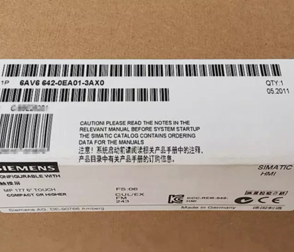 New Siemens Touch Panel 6AV6642-0EA01-3AX0 HMI 6AV6 642-0EA01-3AX0