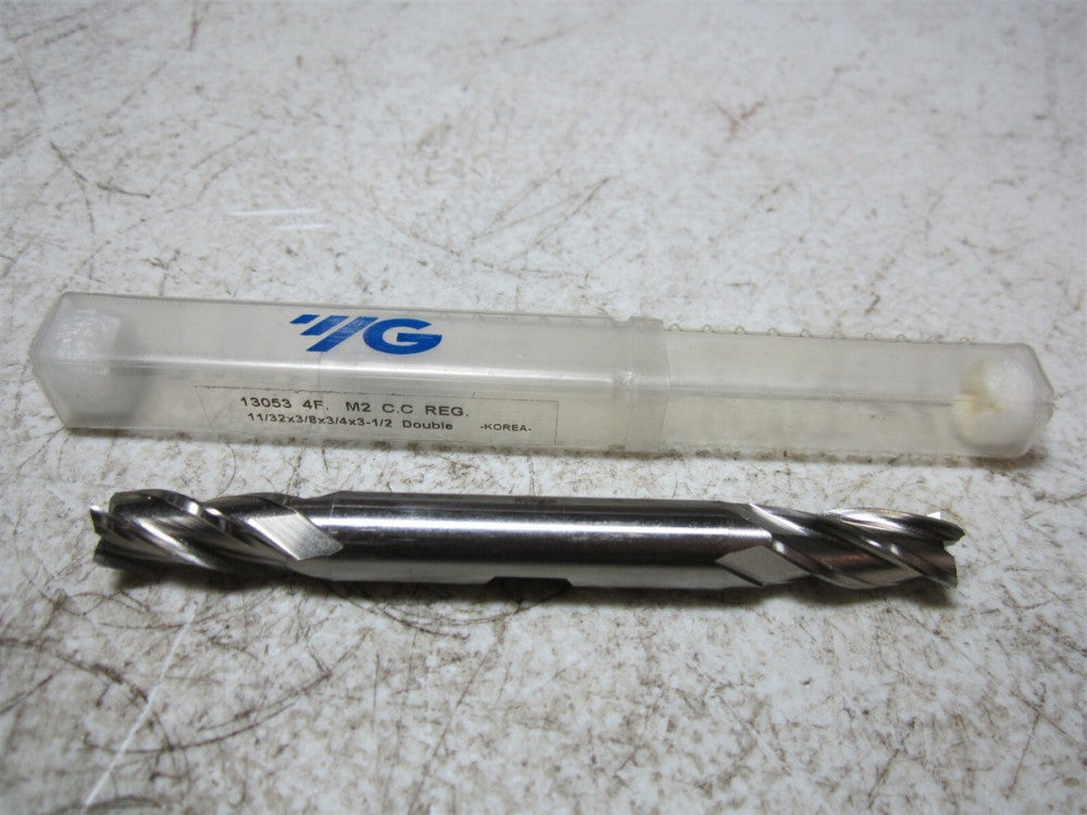 YG-1 (13053) 11/32 x 3/8 x 3/4 x 3-1/2" OAL HSS 2 Fl Double End Square End Mill