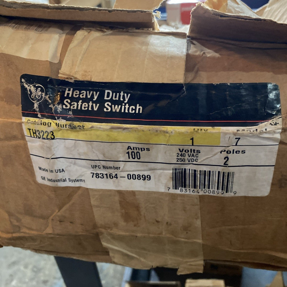 GE DISCONNECT TYPE 1 TH3223 100AMP 240VOLT 2POLE FUSIBLE