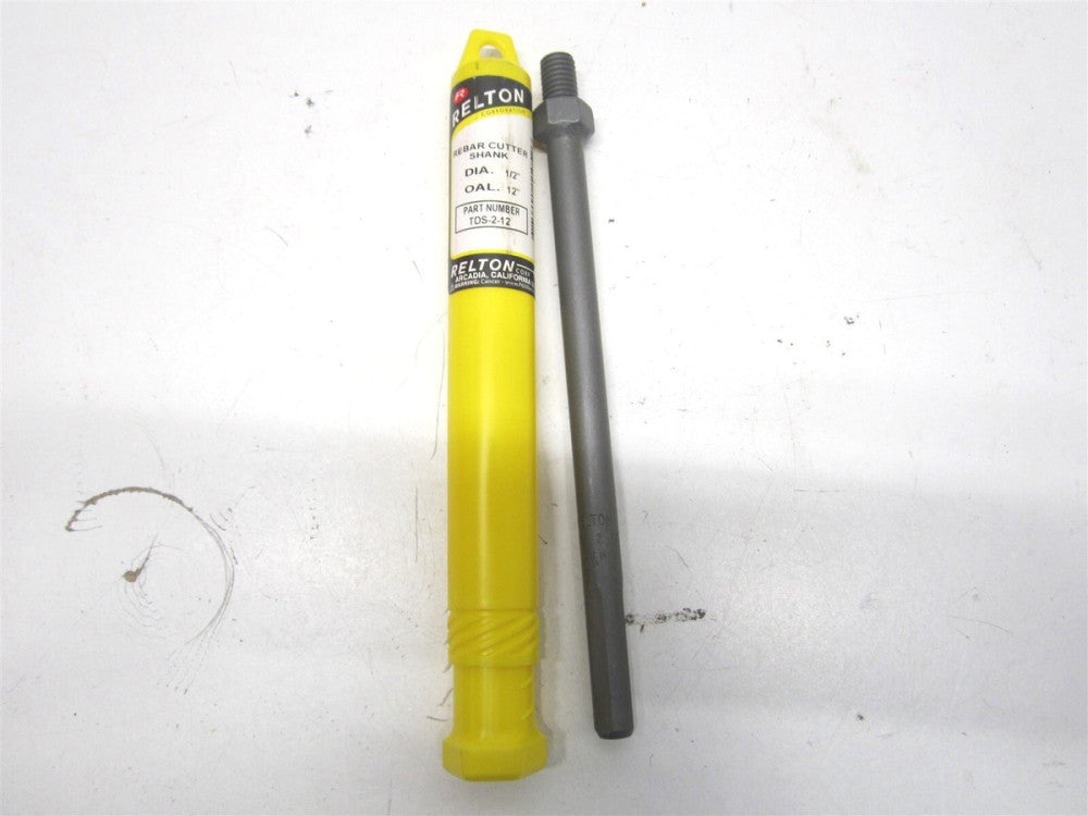 Relton TDS-2-12 7-1/2" Threaded Spindle Straight Shank for Rotary Rebar-Cutting