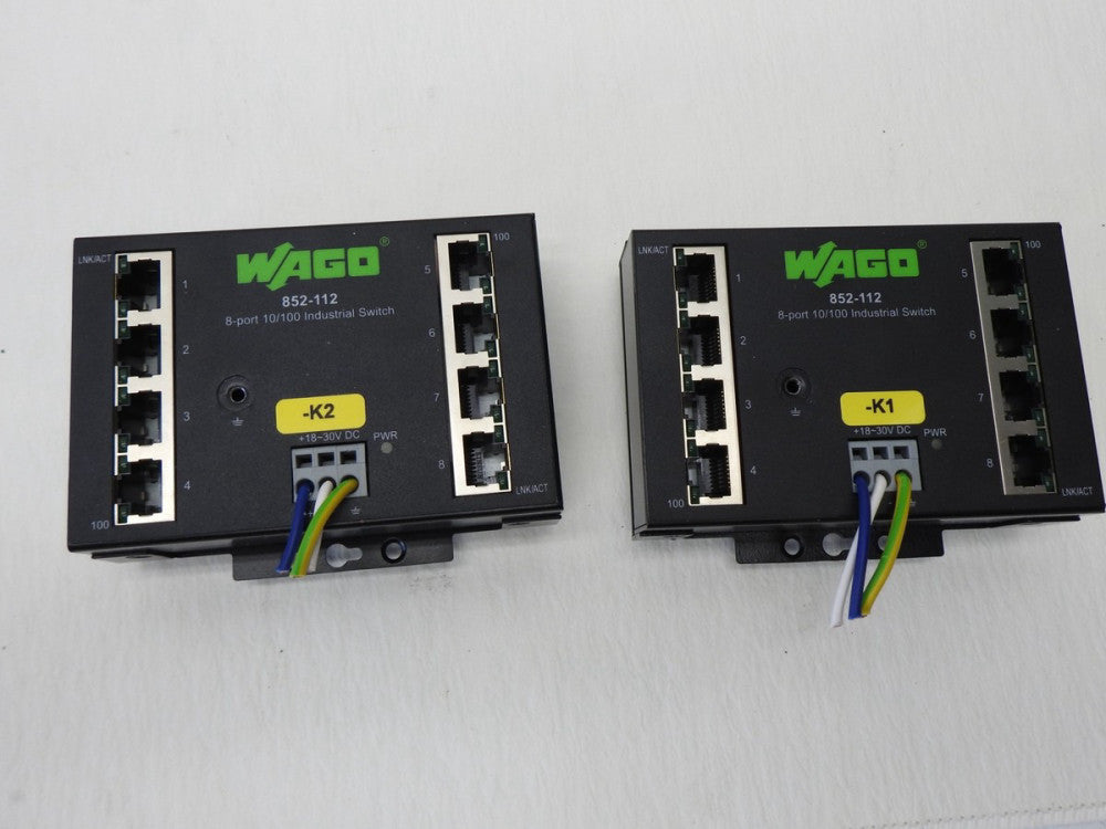 Lot of 2 - Wago 852-112 , 8-Port Industrial Ethernet Switch - NEW TAKEOUTS
