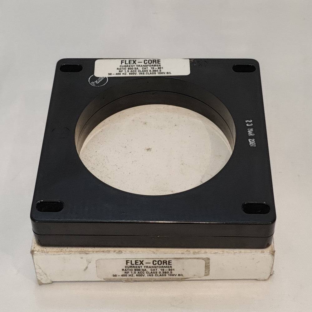 Flex-Core 19-801 Transformer, Ratio 800:5A, 50-400 HZ, 600V, NOS