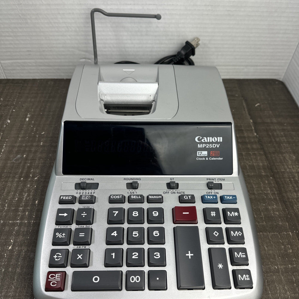 Canon MP25DV 12-Digit Ribbon Printing Calculator Black/Red Print Tested Works