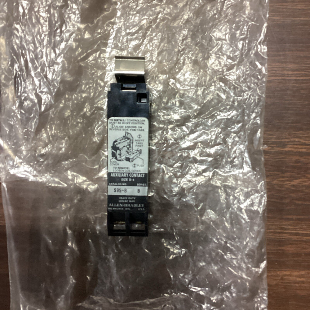 Allen Bradley 595-B Ser B Size 0-4 1NC 600V Auxiliary Contact Assembly