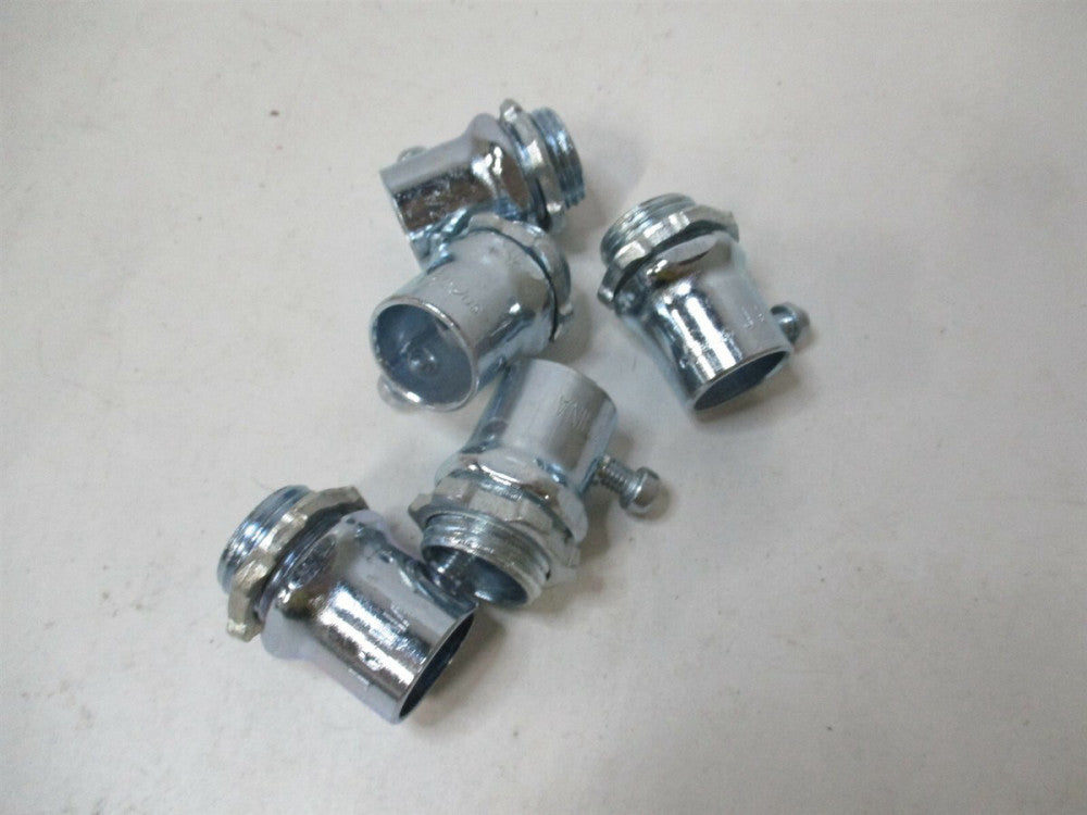(5XC24) 1/2" Steel Concrete Tight Set Screw Connector for EMT Conduit - Lot of 5