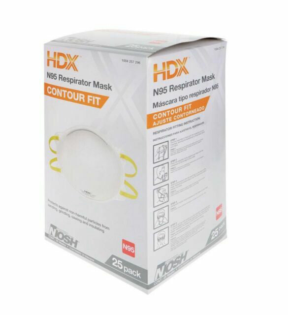 HDX 1004257296 Non Valve Respirator Face Mask - 25 Pack