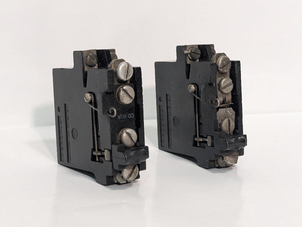 Lot of 2: General Electric 5980012 C0.60A Thermal Overload Relay Heater Switches