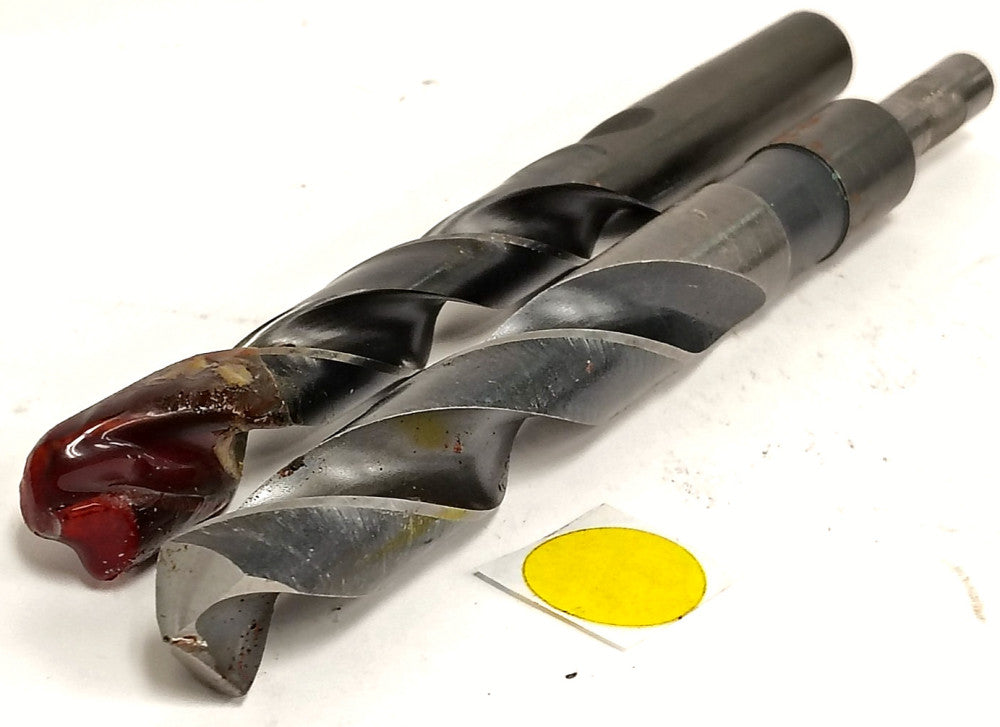 ASSORTED LOT OF 2 FLUTE HELICAL DRILL BITS (1) 21/32" (1) 9/16" ***LOT OF 2***