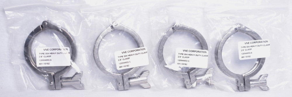 4 Count VNE 2.5” Clamp Fittings 304 Stainless Steel  13MHHM2.5
