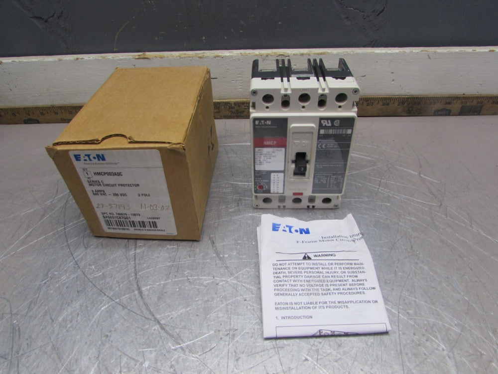 NEW! EATON-CUTLER HAMMER HMCP003A0C , CIRCUIT BREAKER ,3P/ 3A/ 600V, MAKE OFFER!