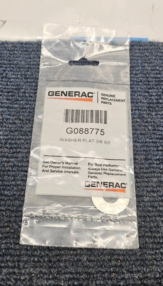 ( QTY 8 ) Generac Generator Part G088775: WASHER FLAT 3/8 SS