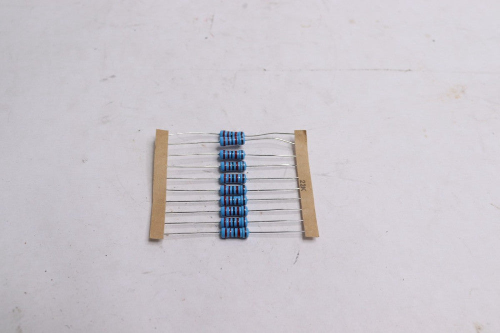 (10-Pk) Metal Film Resistor 1/2W 22K Ohm 