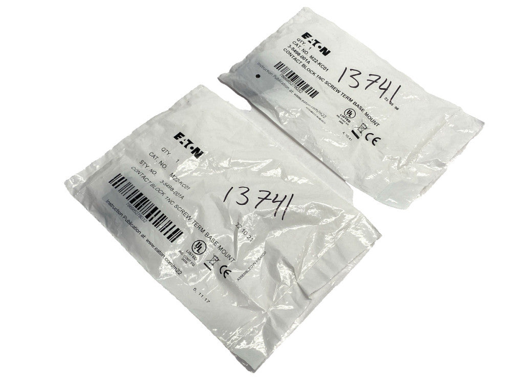 Eaton M22-KC01-CHGP Contact Block Screw Terminal Base Mount LOT OF 2