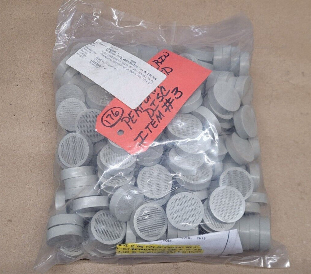 Lot of 176 S. P. Kinney 3A Gray Delrin 1/64" Holes Perforated Discs