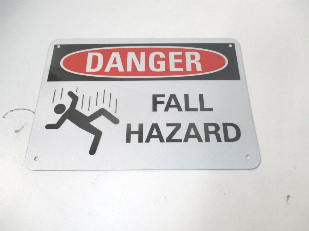 Lyle (LCU4-0253-NA_7X10) 7" x 10" Danger Fall Hazard Aluminum Danger Sign