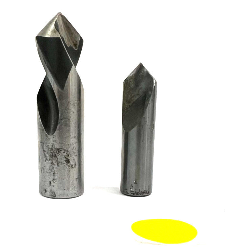 ASSORTMENT OF END MILL & SPOTTING DRILL BITS CUT 11/16" & 1/2" LOT OF 2