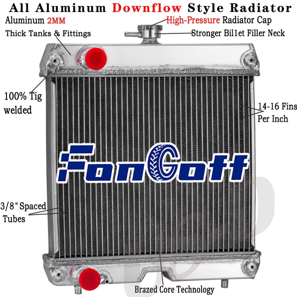 2 Row Radiator Fit Kubota Tractor B26 B2630HSD B2710HSD B2910HSD B3200HSD ZD25F