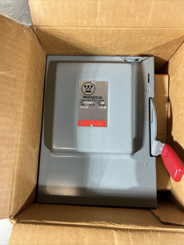 WESTINGHOUSE HUN321 SAFETY SWITCH INDOOR, 30A, 3P, 240V, NON FUSIBLE, NEMA 1 Nos