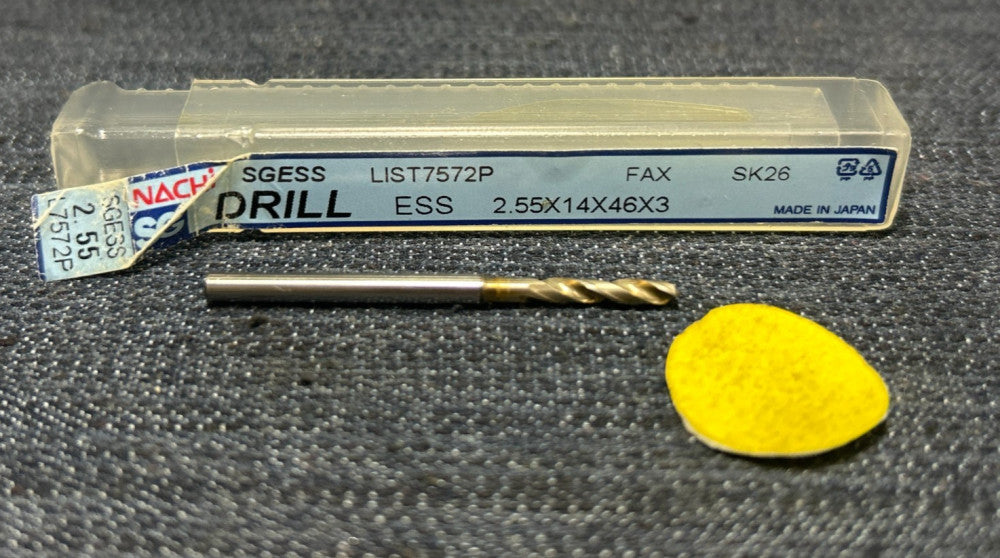 NACHI  2 FLUTE  DRILL BIT L7572P 2.55 X 14 X 46 X 3