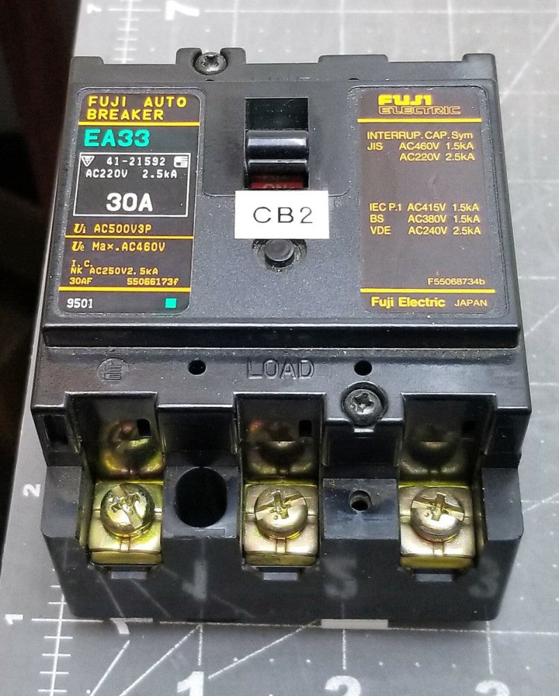 Fuji EA33 3-Pole 30 AMP 220V Breaker TESTED WORKING PULL [Z5B2]