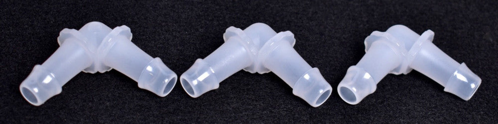 3 Count Nordson Medical Elbow Tube Fittings w/ 500 Ser. Barbs 1/2" ID  L080-6005