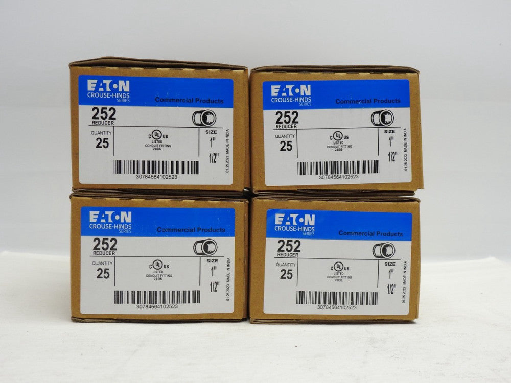(LOT OF 100) Eaton 252 Reducer 1" to 1/2" Crouse-Hinds Fittings, CP Series