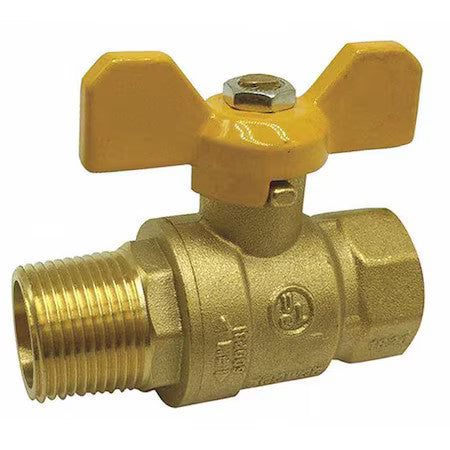 Zoro Select G-Mbb-75Th 3/4" Fnpt X Mnpt Brass Ball Valve Inline