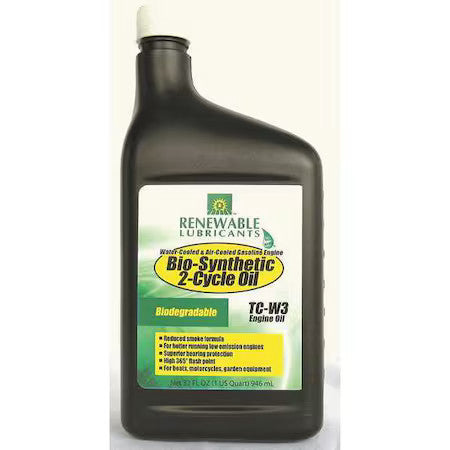 Renewable Lubricants 85201 2-Cycle Engine Oil, 1 Qt., Sae 20