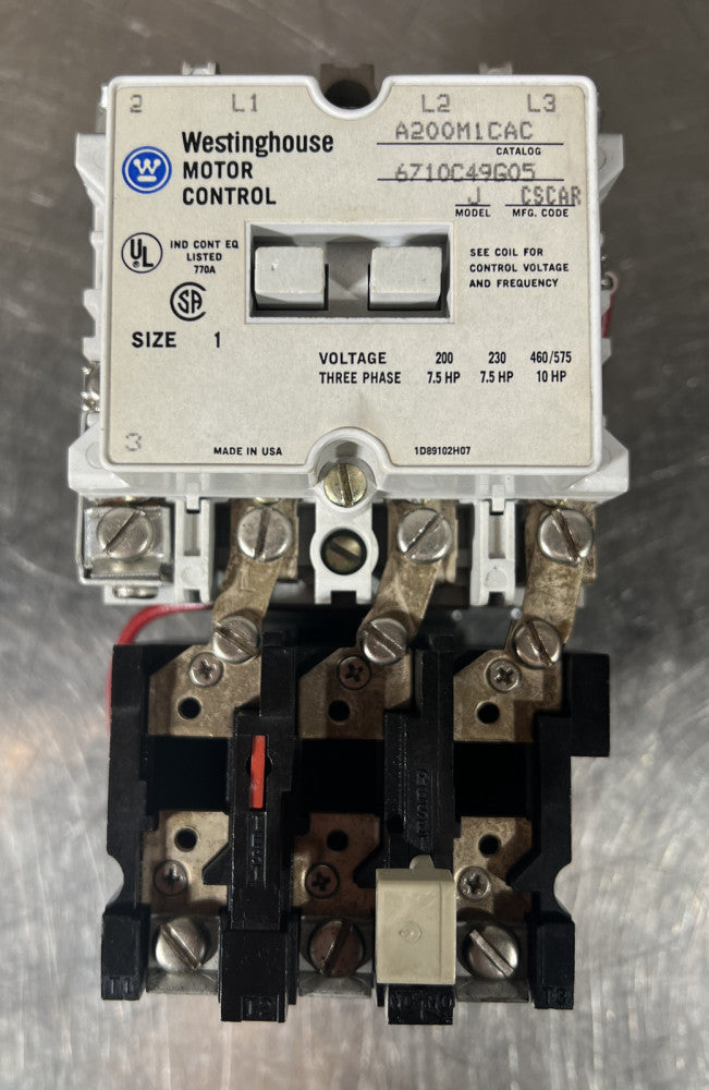 Westinghouse A200M1CAC - 3P Sz1 Motor Control. Nos Surplus