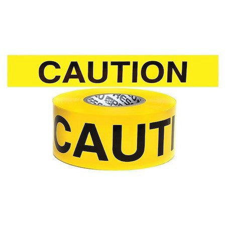 Zoro Select B356y16-200 Barricade Tape, Caution, Yellow, 3 3/4 In Wide X 500 Ft