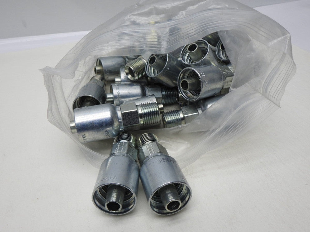 9 p/k OEM Parker 10143-8-4 Crimp Style Hydraulic Hose Fitting - 43 Series