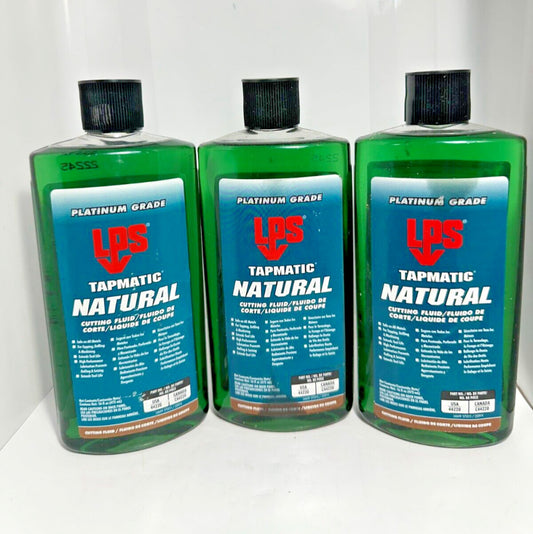 (Lot of 3) 16 oz Bottle LPS Tapmatic Natural Cutting Fluid Green Part No. 44220