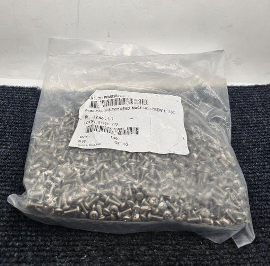 (QTY 1000) #6-32x3/8 Phillips Pan Head Machine Screws, 18-8 Stainless Steel