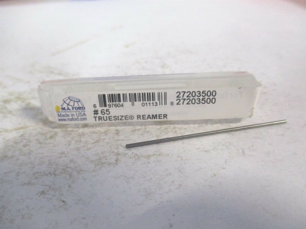 M.A. Ford (27203500) #65 x 1/4 x 1-1/2 Straight Solid Carbide 4F Chucking Reamer