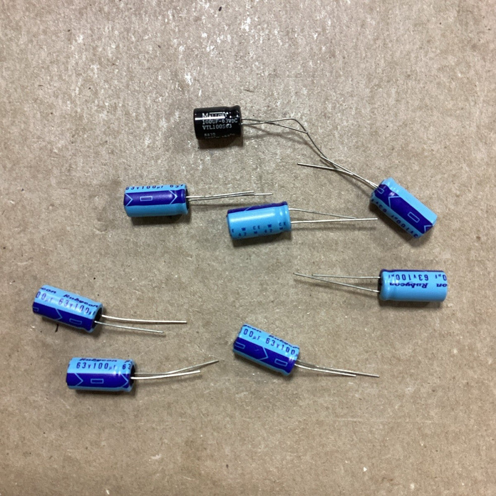 (7)Rubycon, (1)Mallory Capacitor 63V 100uF  G67