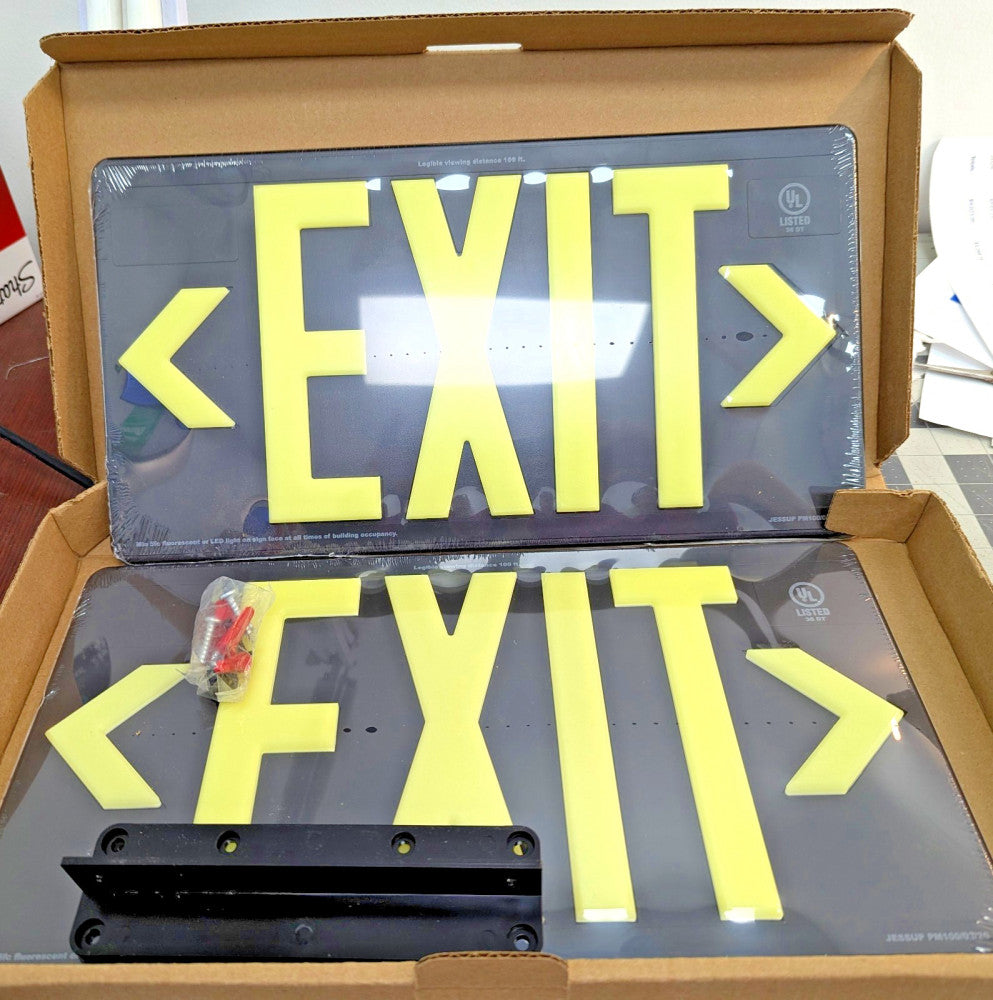 Jessup 7092-B Glo Brite Photoluminescent Double Sided Exit Sign 100 ft. Vis[A0S2