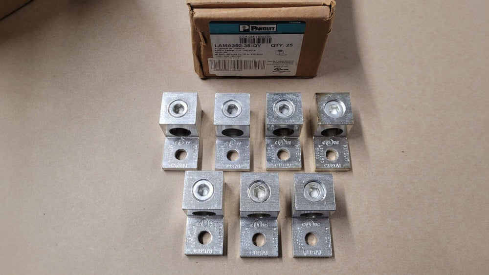 Lot Of 7 Panduit LAMA350-38-QY Aluminum Mechanical Lugs 350kcmil